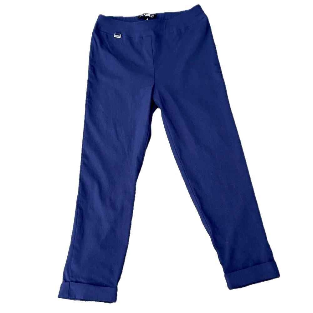 👖▫️ PICADILLY Navy Blue Pull-On Capri Pants |‎ Quiet Luxury Minimal | Sz 4